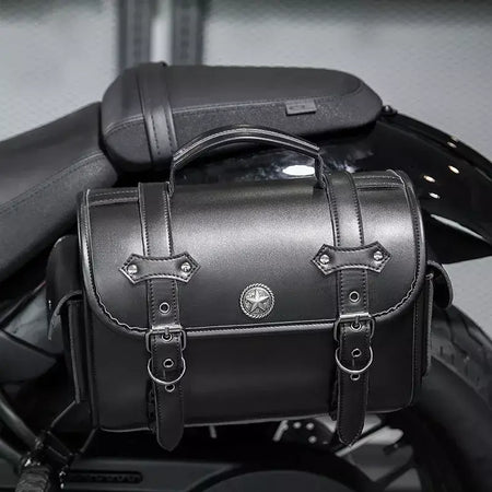 Alforje universal preto para motocicleta, bolsa lateral de grande capacidade, ferramenta de armazenamento para harley, bolsa modificada à prova d'água