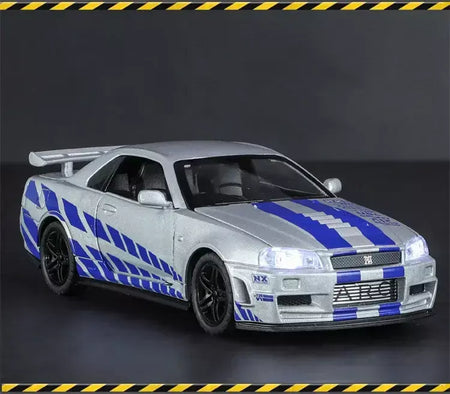 1:32 gtr r34 skyline simulação de liga rápida modelo de carro diecasts & veículos de brinquedo e carros furiosos decoração brinquedos para crianças menino
