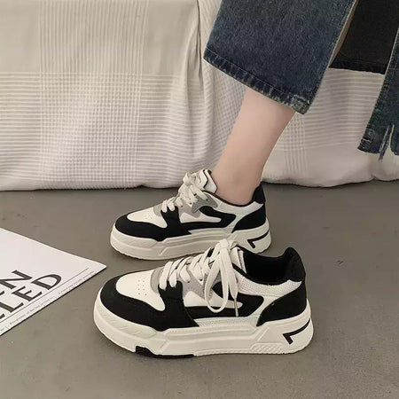 Sapatilhas de couro vulcanizado para mulheres, calçados esportivos plataforma, tênis casual para senhoras, marca feminina, branco, 2024