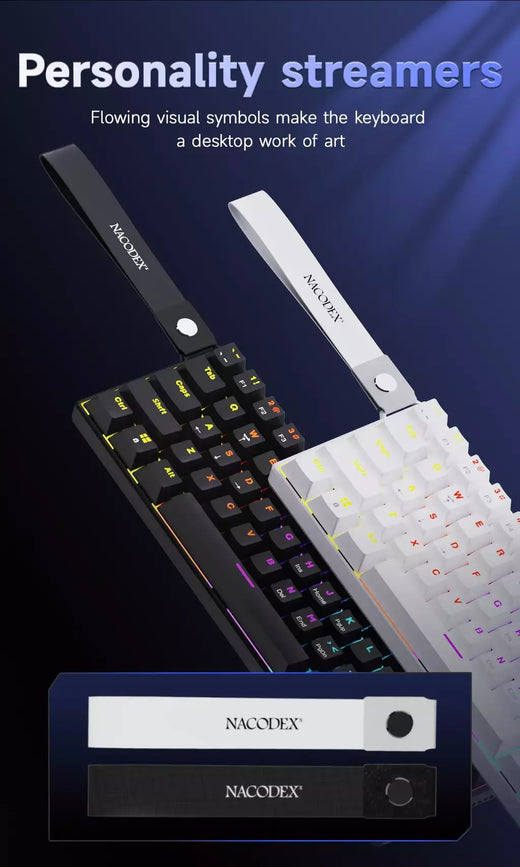 Ajazz nk61 teclado mecânico com fio 60% cores misturadas rgb hot-swap 61 teclas teclado para jogos interruptor rad para jogadores esports