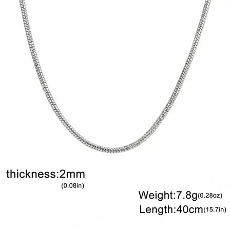 My Shape Rodada Cobra Cadeia Colar para Mulheres Homens Aço Inoxidável Link Cadeia 0.9mm 1.2mm 2mm Cadeia Gargantilha Moda Jóias Presentes