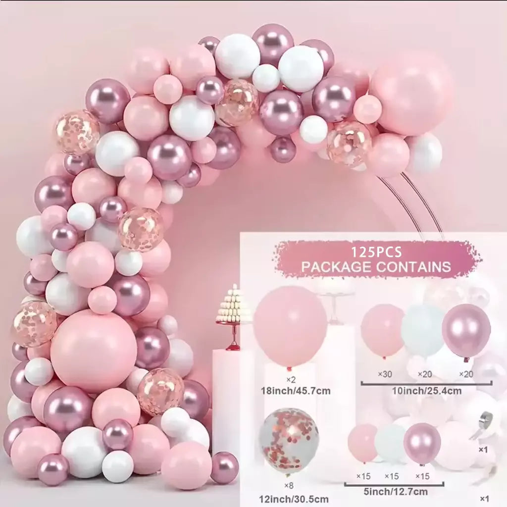 Conjunto de arco de guirlanda de balão multicolorido rosa e azul, decoração de festa de aniversário, suprimentos para festa de casamento