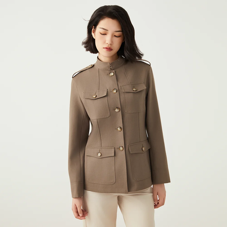 Jaqueta de lã australiana feminina, roupa luxuosa, casacos femininos, roupa de alta qualidade, K2540W, 50%