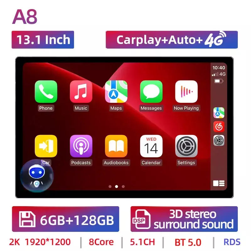 Android 13 2 din rádio do carro carpla auto 7 9 10 13.1 Polegada universal wifi gps áudio reprodutor multimídia para nissan toyota kia honda
