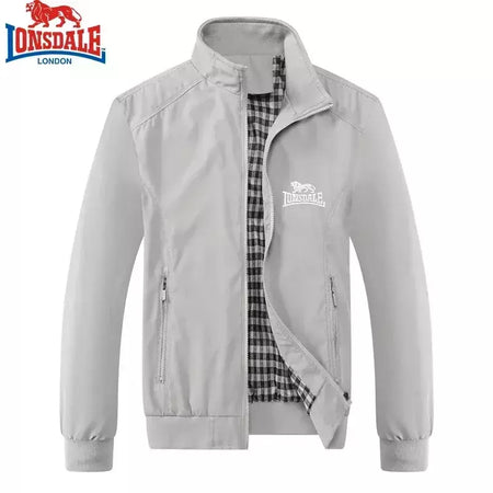 LONSDALE-Jaqueta Bomb bordada slim fit masculina, Gola de Beisebol, Alta Qualidade, Moda Casual, Primavera e Outono, M-6XL