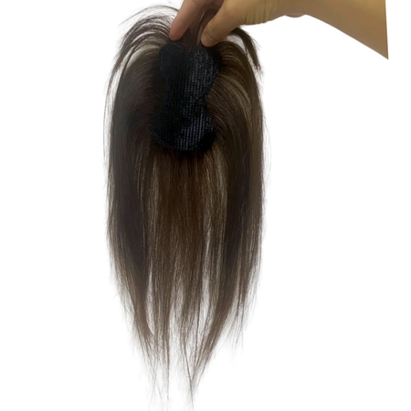 Nenhum clipes de cabelo humano franja francesa gancho e laço pasta mágica toppers para mulheres fácil de usar adesivos de costura remendos de cabelo extensão