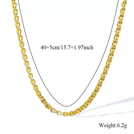 Eilieck 316l aço inoxidável metal charme corrente colar jóias de declaração 18k pvd banhado colar de pescoço corrente para mulher