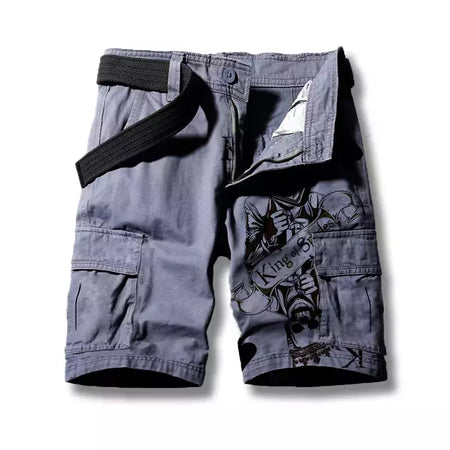 Calça masculina solta de algodão cargo, shorts casuais para esportes ao ar livre, confortável, tamanho grande, níquel, verão