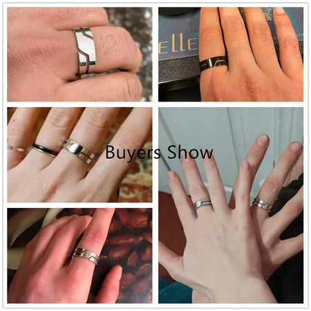 Skyrim anel de aço inoxidável para homens mulheres preto minimalista casual anéis de dedo 2025 casal jóias presente de casamento para amante