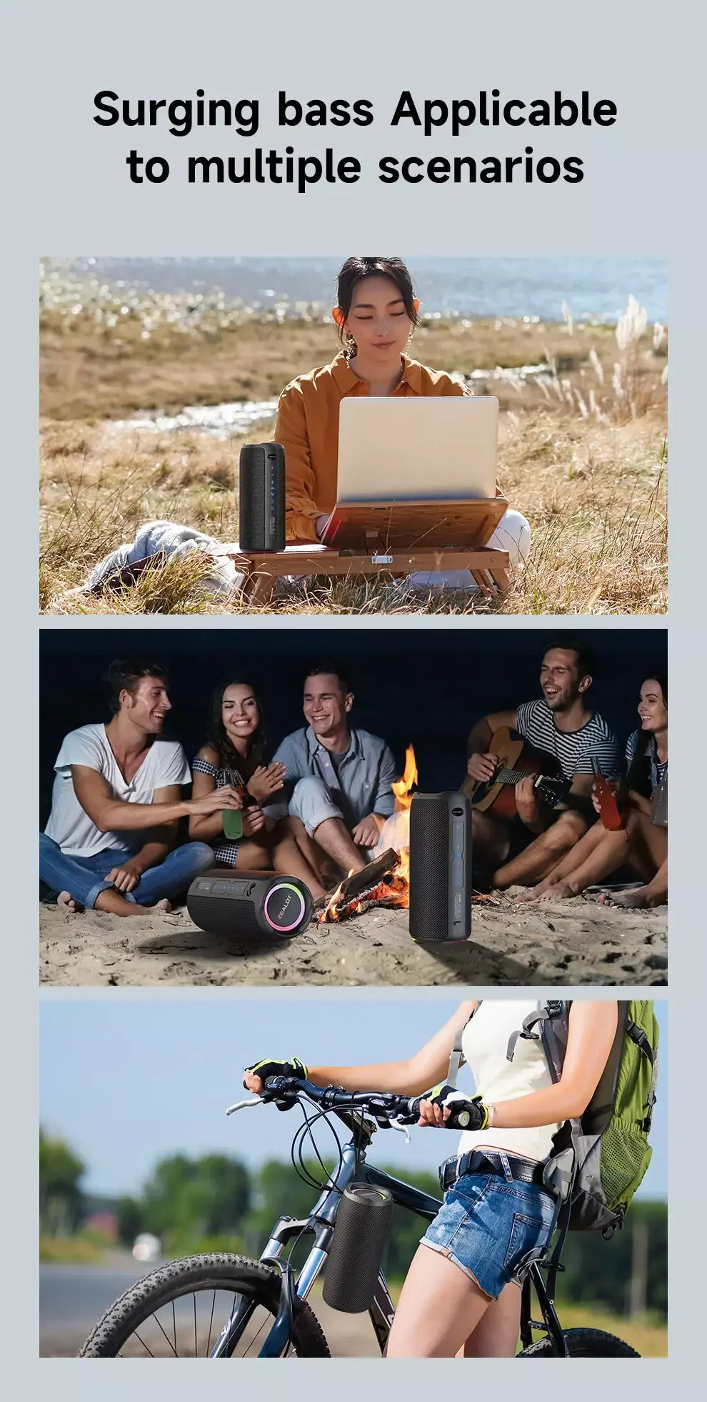 Zealot s49pro alto-falante portátil bluetooth 20w ipx6 à prova dwaterproof água poderosa caixa de som baixo impulso duplo emparelhamento verdadeiro alto-falante sem fio
