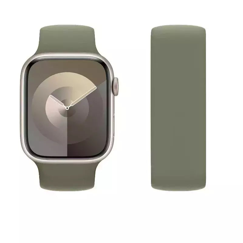 Silicone Solo Loop Band para Apple Watch, Belt Bracelet Strap, iWatch Series 9, 8, 7, 6, SE, Ultra 2, 40mm, 44mm, 45mm, 41mm, 49 milímetros, 38 milímetros, 42 milímetros