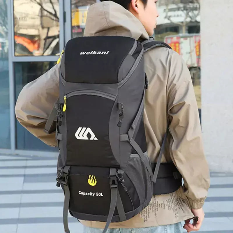 50l mochila de viagem acampamento dos homens grande caminhadas saco turista à prova dwaterproof água esportes ao ar livre escalada montanhismo saco bagagem