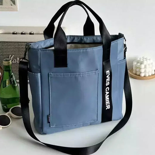 Bolsa de lona impermeável para aluna, grande capacidade, bolsa de ombro, nylon, simples, moda, sacos do mensageiro, sacola casual, novo, 2024