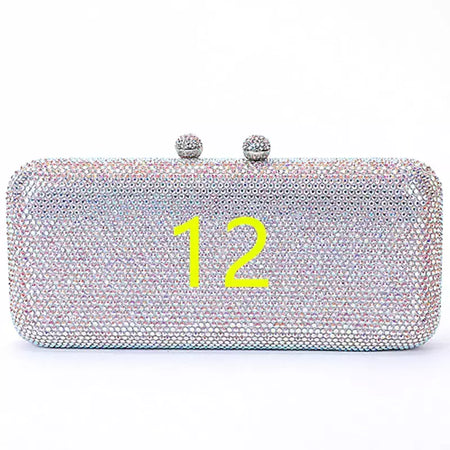Rhinestone Clutch Bag para Mulheres, Evening Bag, Dinner Bag, Diamante, Pedra, Cristal, Festa de Casamento, Presente de Natal, Luxo mais recente