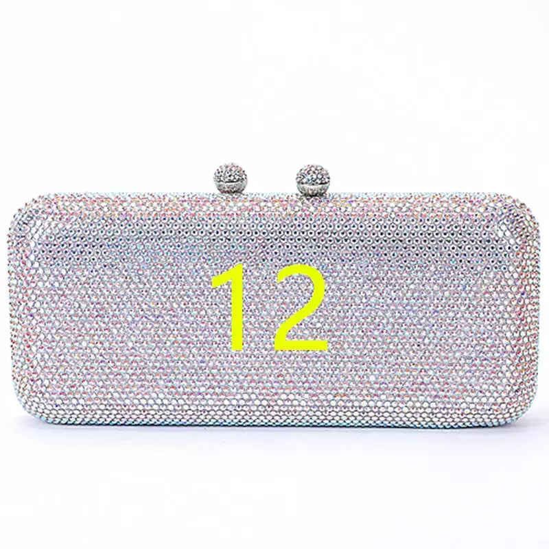 Rhinestone Clutch Bag para Mulheres, Evening Bag, Dinner Bag, Diamante, Pedra, Cristal, Festa de Casamento, Presente de Natal, Luxo mais recente