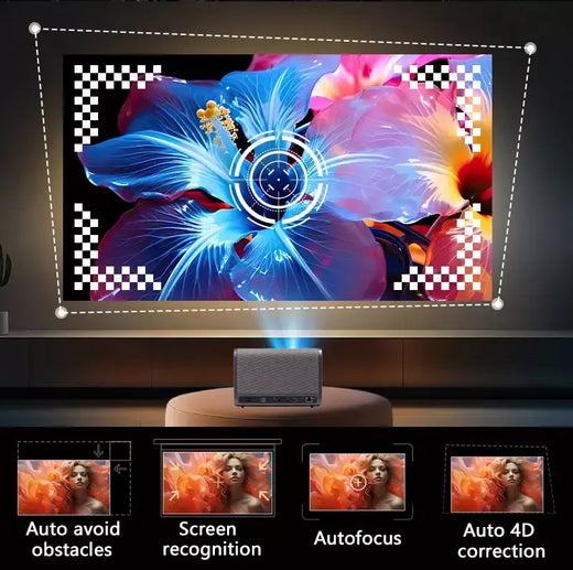 Projetor LED Huaweishi-J10, 1920x1080P, foco automático, 4K, vídeo HD, telefone celular externo, Android Smart Home Theater, novo