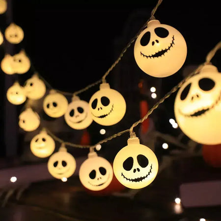2025 decoração do dia das bruxas luzes da corda fantasma led espectro assustador luzes de fadas fantasmas bateria operado festa decoração interior 830