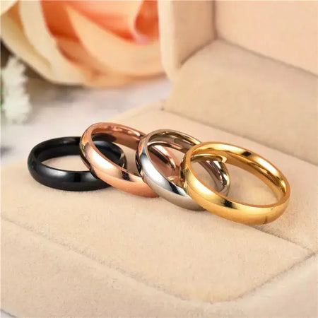 Anel de titânio simples de 6mm, feminino, masculino, evita alergias, alto polimento, anéis de casamento, aço inoxidável, casal, joias de dedo, presentes