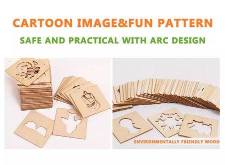 Estênceis de pintura de madeira para crianças, Brinquedos Montessori, Brinquedos de desenho, Aprendizagem Educacional, Presente Infantil, DIY, 20pcs