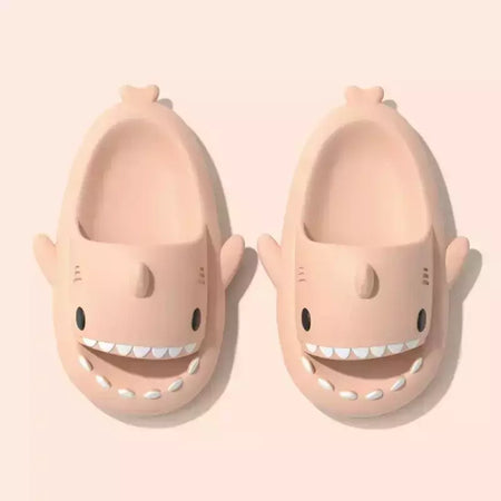 Chinelos de tubarão dos desenhos animados para homens e mulheres, slides internos do banheiro, moda casal, sapatos baixos, sandálias, EVA suave, chinelos de praia, verão