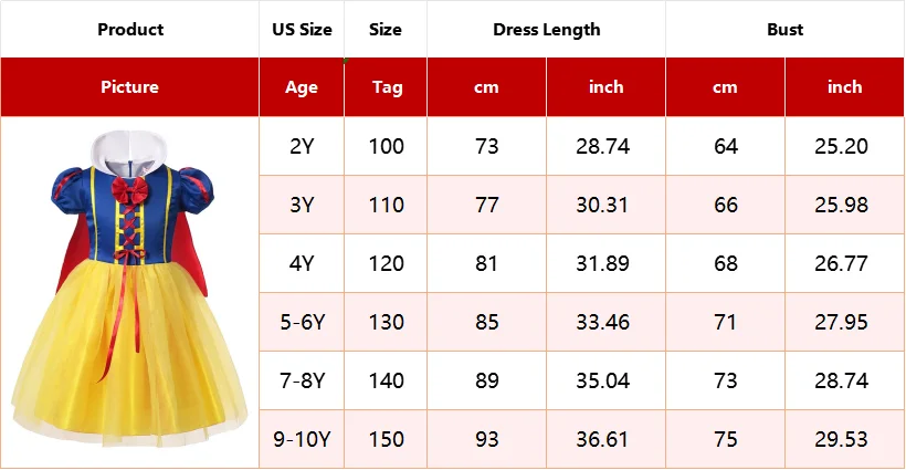Menina belle neve branca vestido crianças natal elegante princesa traje bebê halloween disfarce cosplay festa fantasia 3-10 anos