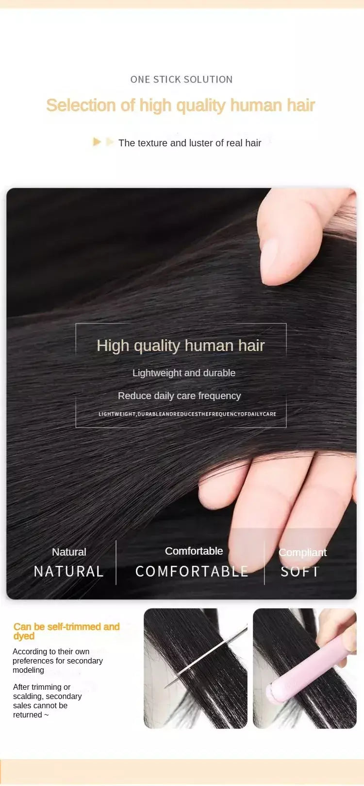Nenhum clipes de cabelo humano franja francesa gancho e laço pasta mágica toppers para mulheres fácil de usar adesivos de costura remendos de cabelo extensão