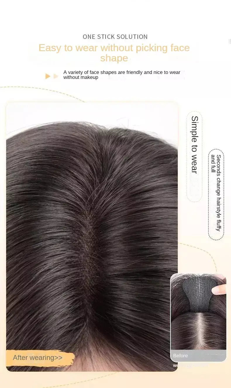 Nenhum clipes de cabelo humano franja francesa gancho e laço pasta mágica toppers para mulheres fácil de usar adesivos de costura remendos de cabelo extensão