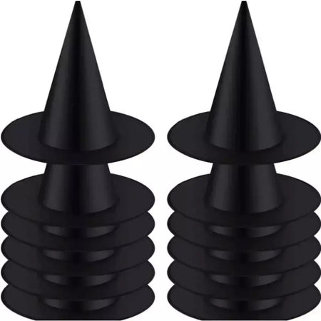 Chapéu de bruxa preto e branco para Halloween, festa em casa, decorações penduradas, adereços cosplay, favor do festival, chapéus mágicos, brinquedos infantis