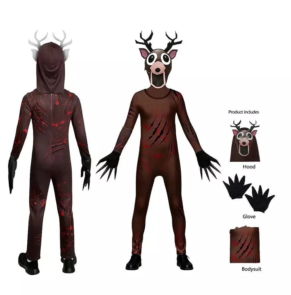 99 noites na floresta veados crianças cosplay traje animal veado coruja cosplay macacão trajes de festa de halloween para adultos crianças