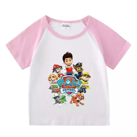 Boys Paw Patrol T-shirt manga curta Top e Shorts Set, bebê meninos roupas, roupas dos desenhos animados, terno verão, novo conjunto infantil, 2022, 2pcs
