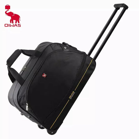 OIWAS-mochila masculina com carrinho, mala de rolamento dobrável, repelente de água, bagagem de mão com rodas, bolsa de mão, pacote de expansão de 56 litros