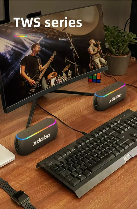 60w xdobo x8 iii alto-falante bluetooth subwoofer sem fio ipx7 6600mah banco de potência baixo duplo alto-falante ao ar livre para telefone inteligente tv