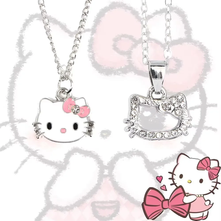 Olá kitty pingente colares moda arco bonito gato colar para mulheres homens jóias acessórios presentes menina metal kt gato pingente