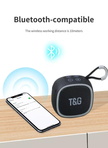Alto-falante bluetooth tg659 mini alto-falantes portáteis sem fio poderosos tws bt 5.3 caixa de som alto-falante de alta fidelidade suporta cartão tf rádio