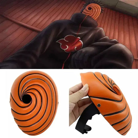 Japão anime desenhos animados unissex tobi ovito akatsuki ninja madara masquerade cosplay rosto cheio resina máscara de festa