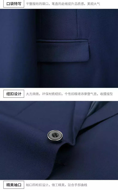 Ternos formais masculinos completos, conjuntos elegantes de blazers, roupas de casamento, calças, jaquetas, fantasias de luxo, negócios de casamento, 2 peças