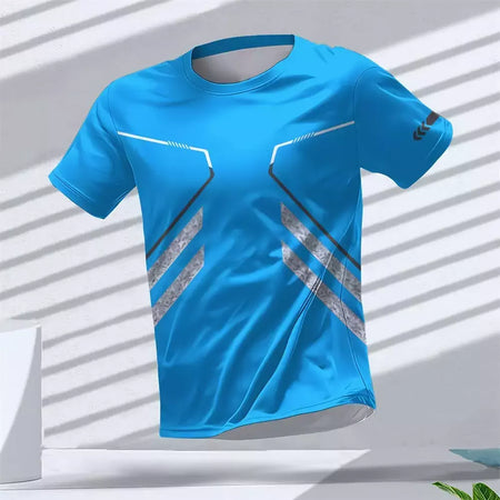 New Hot-Selling Outdoor Running Sports Respirável Quick-Secagem Roupas de Fitness Casual Wear Impressão 3D Em Torno Do Pescoço Adulto T-Shirt