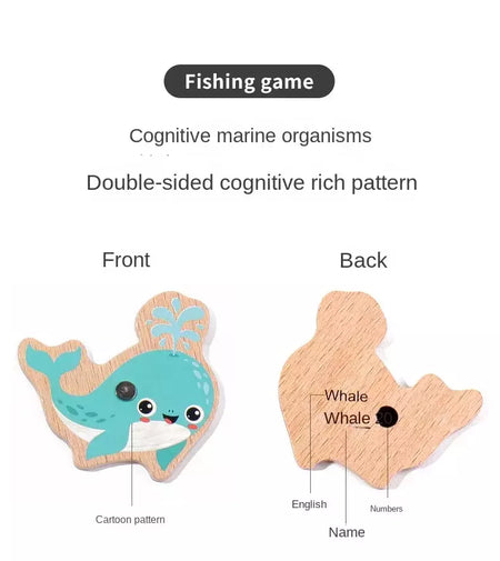 Montessori brinquedos de pesca para crianças, Desenhos animados, Vida marinha, Cognition Fish Games, Interativo pai-filho, Brinquedo educativo