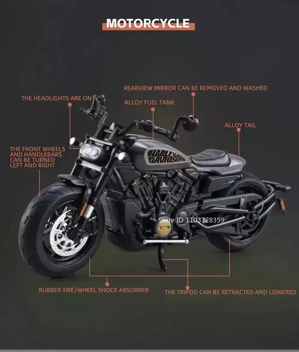 1:12 sportster modelo de brinquedo motocicletas liga diecast nijia ZX-6R motos som luz absorção choque pneus borracha crianças presente