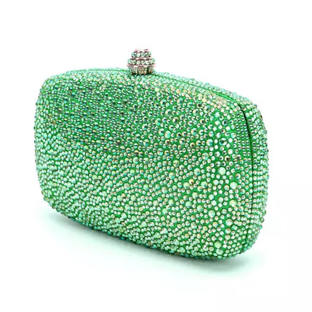 Bolsa noite strass para mulheres, bolsas de casamento, corrente de cristal, ouro, prata, pedras da noite, marrom, verde, pedras azuis