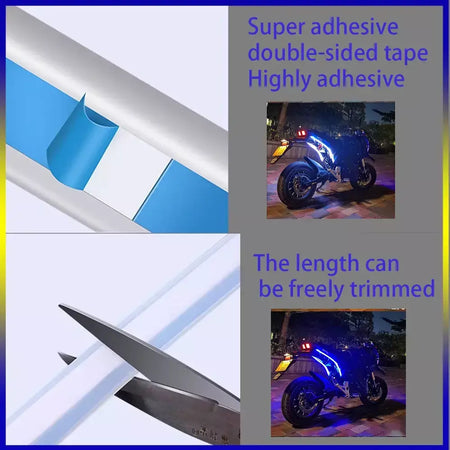 Pequeno macaco fluindo sinal de volta começar luz varredura elétrica motocicleta luz da cauda led modificação acessórios cor decorativa