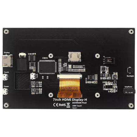 7 Polegada display portátil ips lcd tela de toque capacitivo 1024x600 monitor alto-falantes opcionais para raspberry pi 5 4b 3b + computador portátil