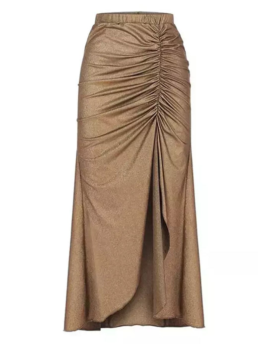 Biquíni feminino com cabeçada oca, peça única retrô elegante, cor fresca, gradiente sólido com saia elástica, moda banho, 2024