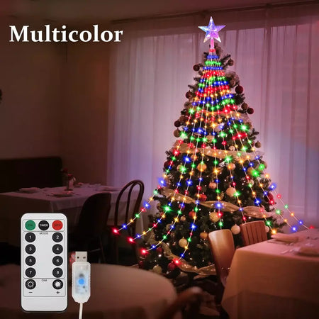 Led ao ar livre decorações da árvore de natal luzes usb 2/3m à prova dwaterproof água luzes da corda de fadas 8 modos quintal interior iluminação festa casamento
