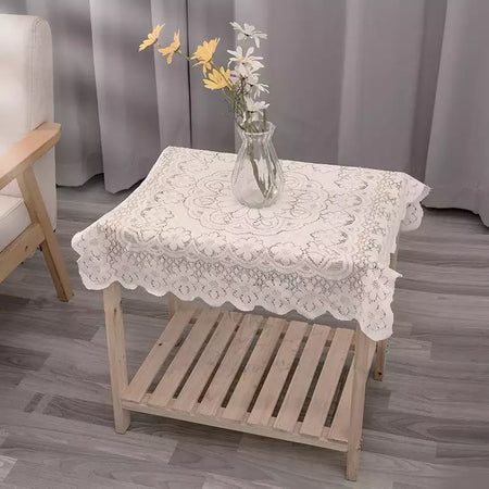 Toalha De Mesa De Renda Branca, Cobertura De Mesa De Jantar, Decoração De Festa De Casamento, Tampas De Mesa, Sala De Estar, Decoração De Mesa