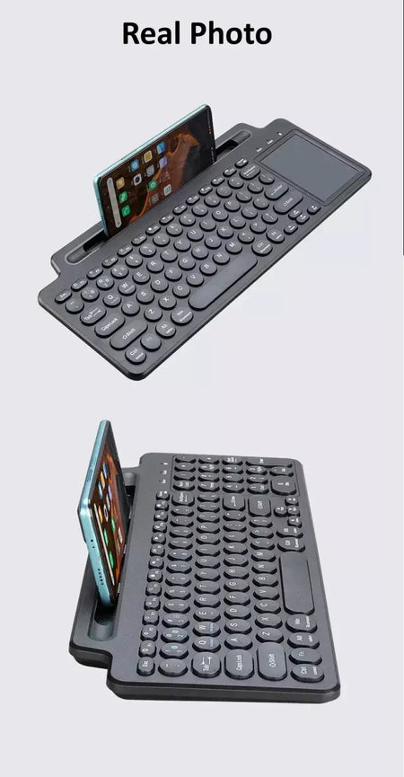 Teclado bluetooth duplo tri-modo bt5.0 3.0 2.4g teclado sem fio com touchpad teclado para jogos com slot para cartão para laptop tablet