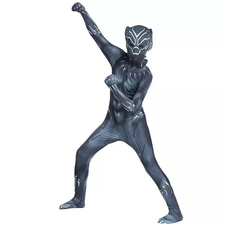 Meninos pantera negra collants super-herói filme personagem cosplay justiça herói máscara conjunto halloween vestir-se crianças fantasia traje