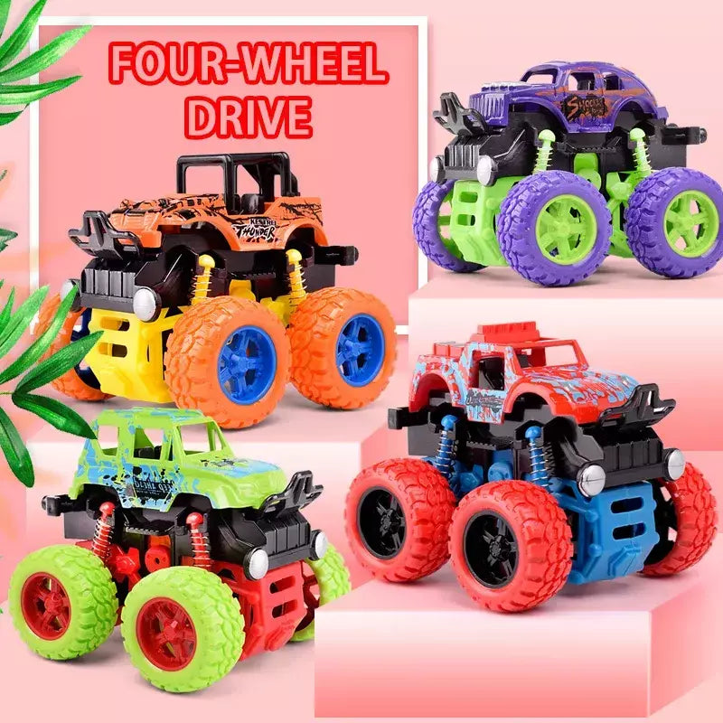 Puxar para trás carro de brinquedo rotação inercial carro de quatro rodas motriz veículo fora de estrada suv carro de corrida de energia brinquedo das crianças cargift