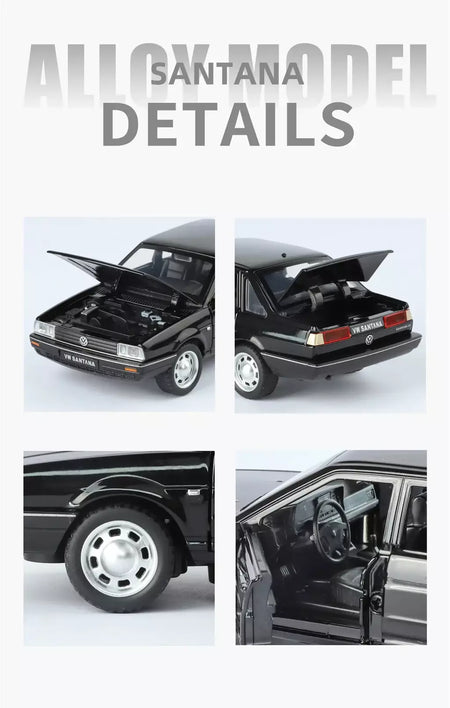 1:32 volkswagen santana liga de metal modelo fundido carro som & luz puxar para trás alta simulação carro de brinquedo das crianças presentes aniversário
