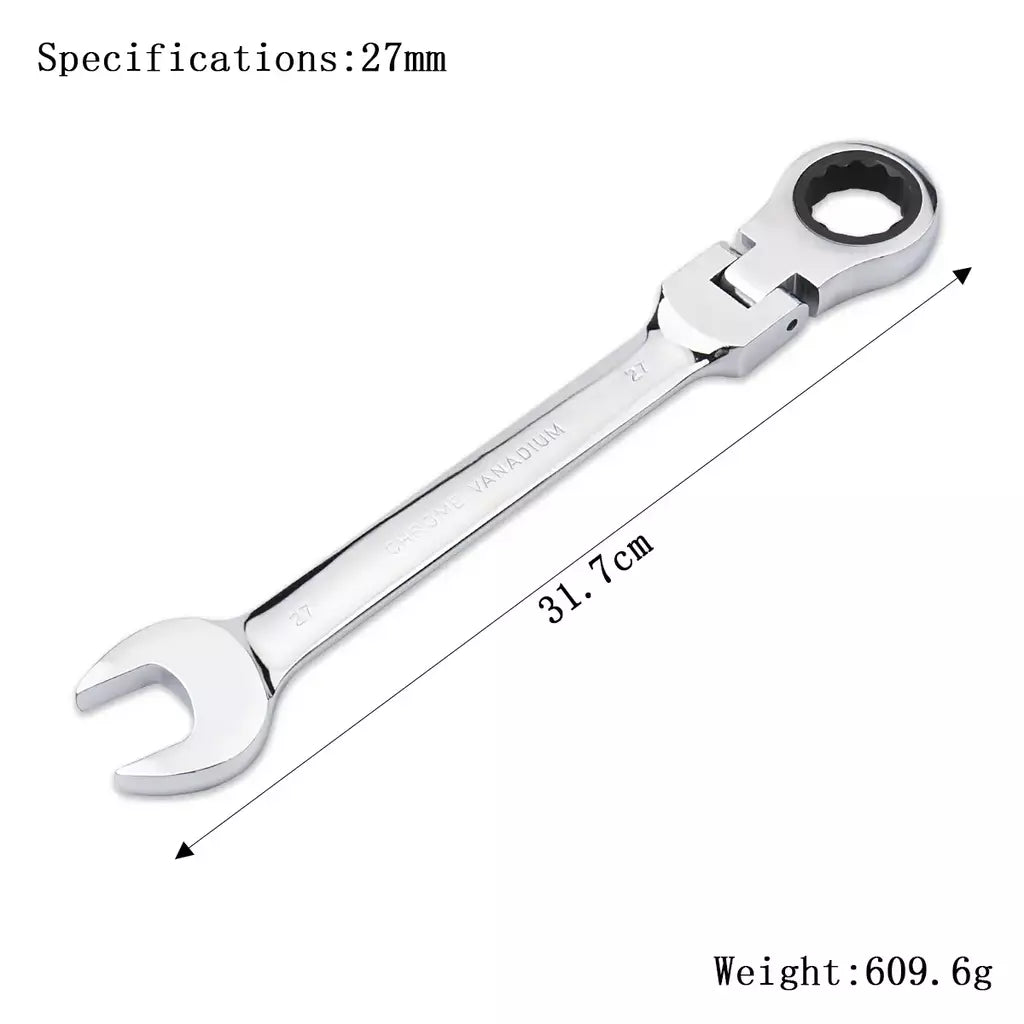 Chave de catraca de chaves, conjunto de ferramentas manuais, catraca de 72 dentes, cabeça flexível, acabamento espelhado, 6mm-27mm, reparo automático e doméstico, 1 peça